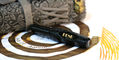 benu_pixie_jolly_roger_fountain_pen_capped_with_fwp_age_of_aurum_ink_swatch
