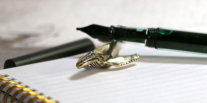 sassy_brassy_whale_pen_rest_with_monteverde_mp1_fountain_pen