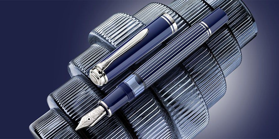 Pelikan Souveran Special Edition M815 Metal Striped Blue Fountain Pens pelikan_m815_special_edition_metal_striped_blue_fountain_pens