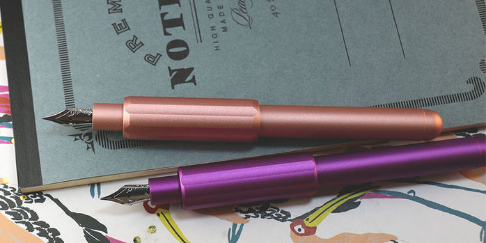 monteverde_axis_matte_purple_and_matte_champagne_fountain_pens