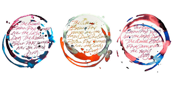 Diamine_Black_edition_ink_swatches_1_by_Nick_Stewart_supersheeners_writing_samples_vibe_grotto_cosmic_glow