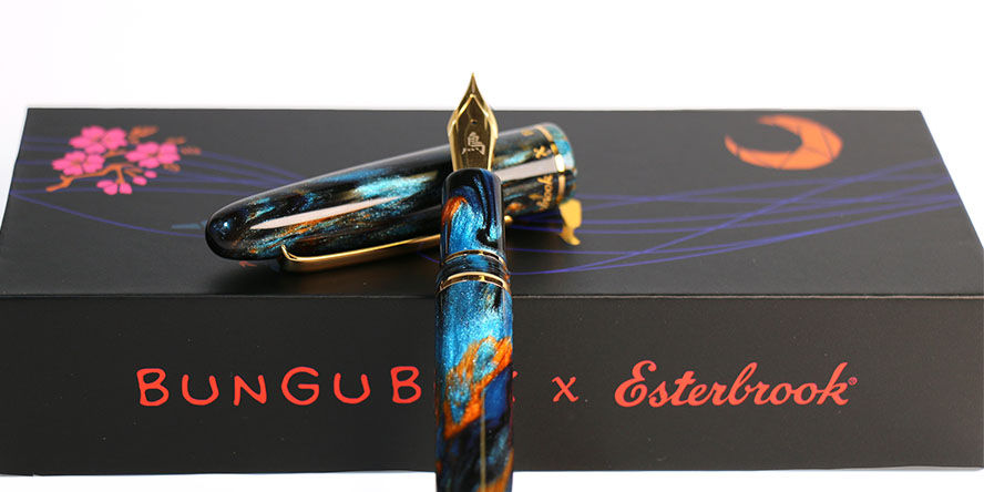 Esterbrook x BUNGUBOX Kachofugetsu Kingfisher  Fountain Pens esterbrook_x_bungubox_kingfisher_estie_fountain_pens_showing_nib