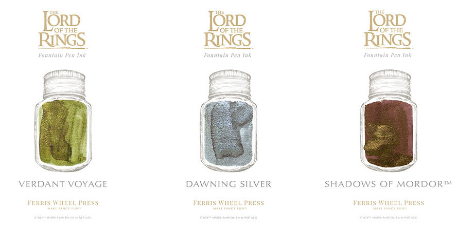 Ferris Wheel Press x Lord of the Rings 28ml Fountain Pen Ink ferris_wheel_press_x_lord_of_the_rings_fountain_pen_inks_28ml_ink_swatches