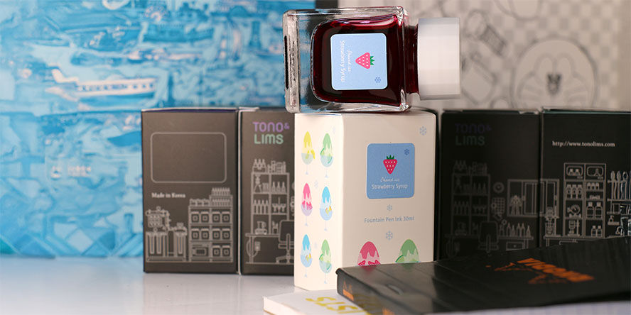 Tono & Lims Shaved Ice 30ml Fountain Pen Ink tonoandlims_shaved_ice_line_strawberry_syrup_ink