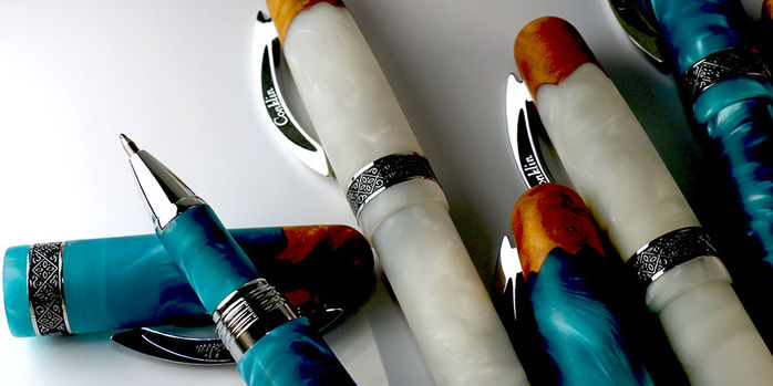 conklin_limited_edition_1898_spectra_fusion_rollerball_pens_blue_fusion_uncapped