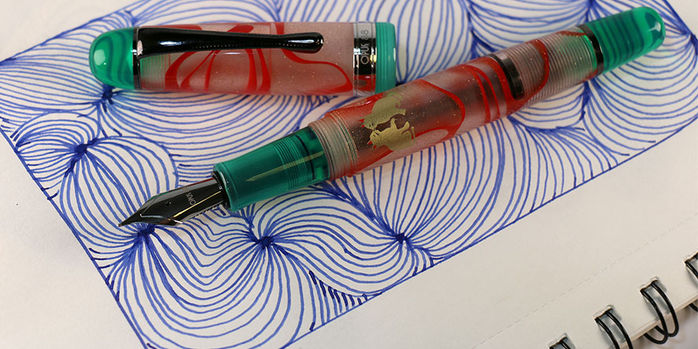 opus_88_holiday_jazz_under_the_mistletoe_fountain_pen_uncapped_on_doodle