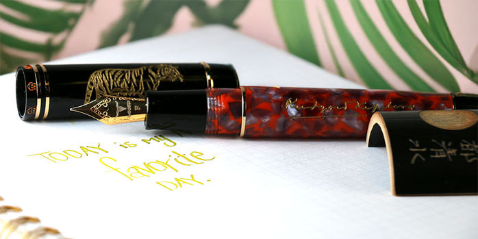 leboeuf_rudyard_kipling_the_jungle_book_fountain_pens_uncapped_on_notebook
