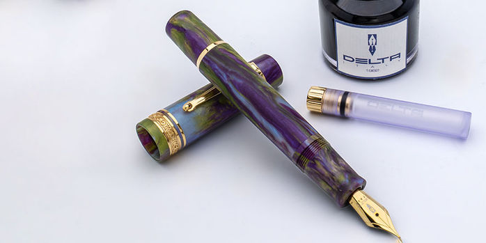 delta_limited_edition_wisteria_walk_reservoir_fountain_pens_with_bottled_ink