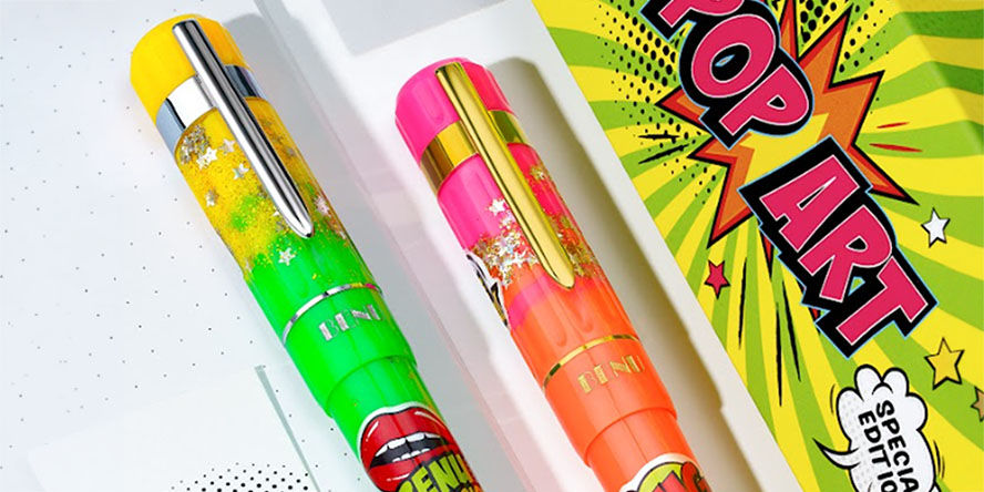 Benu Tribute Pop Art Capsule Fountain Pens benu_popart_capsule_tribute_fountain_pens_closeup_caps