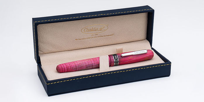conklin_1898_stablized_wood_fountain_pens_pink_case