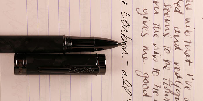 conklin_endura_forged_carbon_fiber_rollerball_pens_uncapped