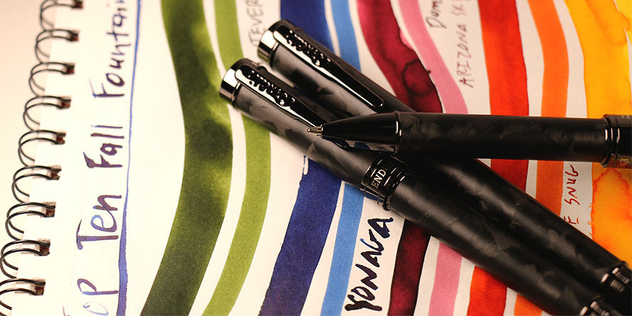 Conklin Endura Forged Carbon Fiber  Ballpoint Pens conklin_endura_forged_carbon_fiber_ballpoint_pens_on_rb_and_fp