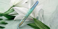 benu_handpainted_talisman_fountain_pens_white_lily_capped