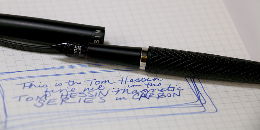 Tom Hessin Magnetic Series Fountain Pens tom_hessin_magnetic_carbon_fountain_pen_fine_nib_writing_sample
