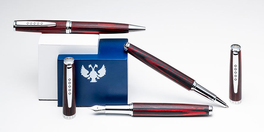 Tom Hessin Edinburgh Rollerball Pens Tom_Hessin_Edinburgh_red_set