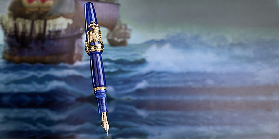 Nino Marino Signature Columbus Fountain Pens Nino_Marino_Columbus_gold_fountain_pen