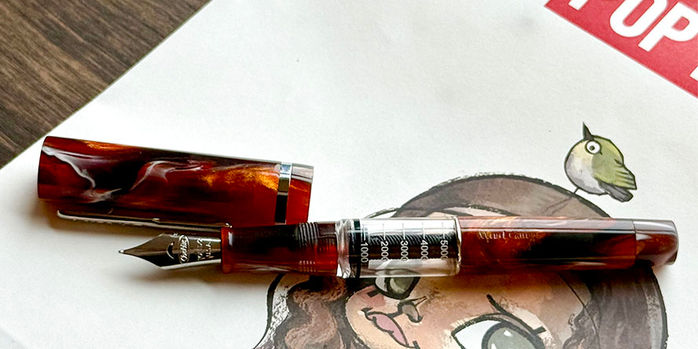 conklin_word_gauge_flames_of_the_abyss_fountain_pens_uncapped_full_pen