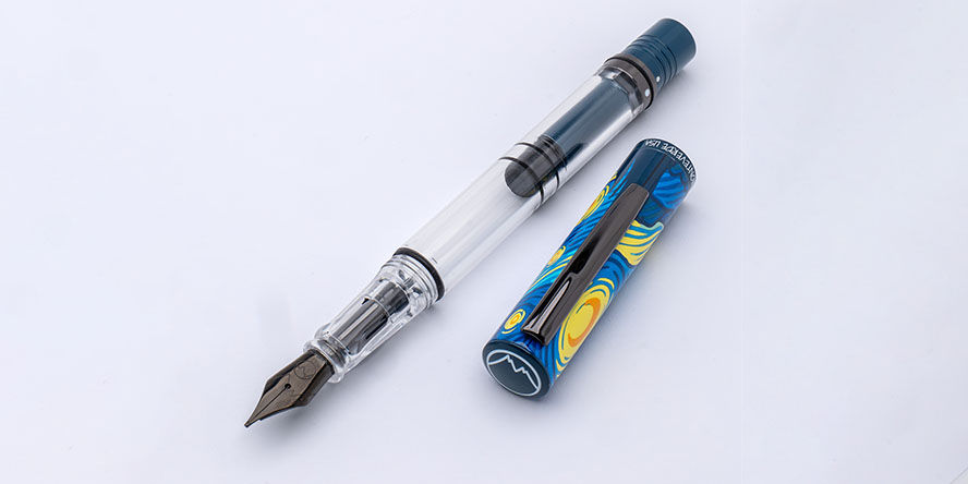 Monteverde MP1 Box Set Fine Arts Series 15ml ink & Fountain Pens Monteverde_MP1_Fine_Arts_Box_Set_Starry_Night_uncapped