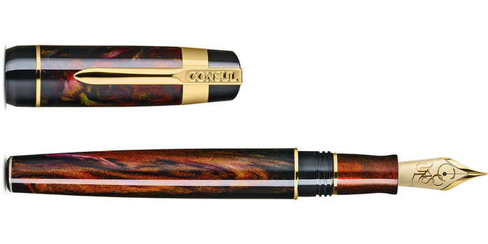 Consule_Guardian_fountain_pens_ember_uncapped