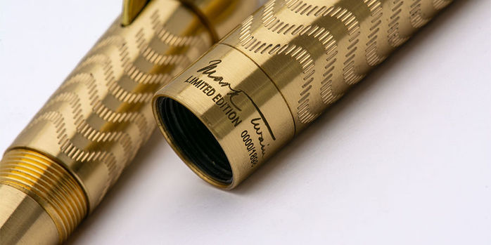 conklin_mark_twain_brass_chased_fountain_pens_limited_edition