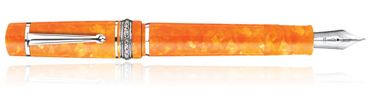 Orange / Silver Delta Dolcevita Oro Oversize Collection Fountain Pens