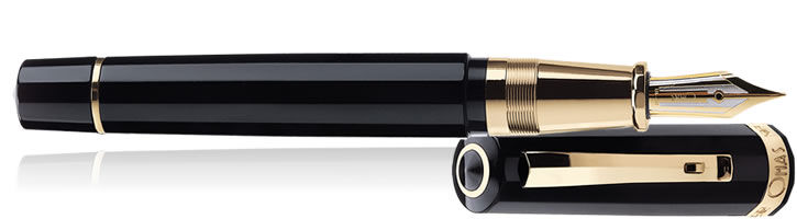Black / Gold Omas Arte Italiana Paragon (Piston-Fill) Fountain Pens