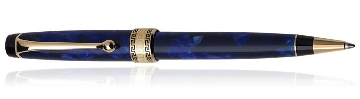Blue / Gold Aurora Optima Auroloide Collection Ballpoint Pens