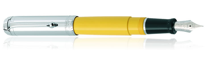 Yellow Aurora Talentum Chrome Cap Collection Fountain Pens
