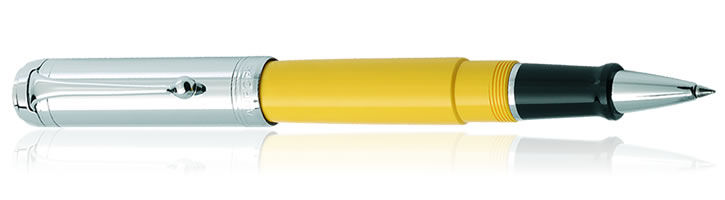 Yellow Aurora Talentum Chrome Cap Collection Rollerball Pens