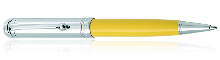 Yellow Aurora Talentum Chrome Cap Collection Ballpoint Pens