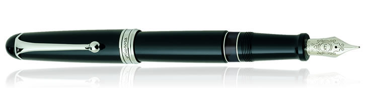 Black / Large Aurora Nikargenta 88 Chrome Collection Fountain Pens