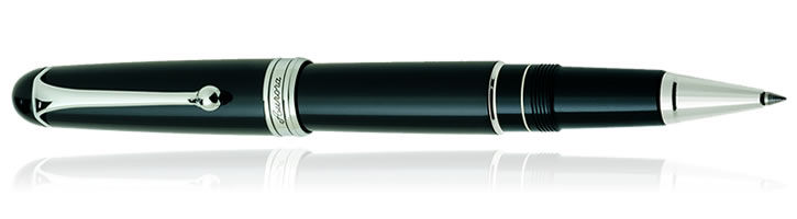 Black / Large Aurora Nikargenta 88 Chrome Collection Rollerball Pens