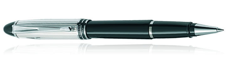 Black / Sterling Silver Cap Aurora Ipsilon Sterling Collection Rollerball Pens