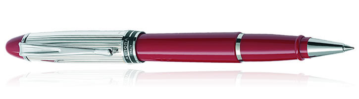 Red / Sterling Silver Cap Aurora Ipsilon Sterling Collection Rollerball Pens