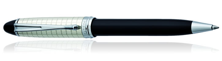 Black / Sterling Silver Cap Aurora Ipsilon Quadra Collection Ballpoint Pens