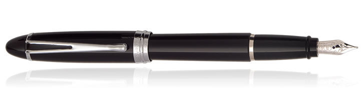 Black / Chrome Aurora Ipsilon Deluxe Collection Fountain Pens