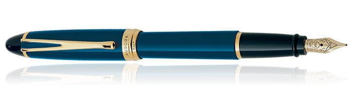 Blue / Gold Aurora Ipsilon Deluxe Collection Fountain Pens