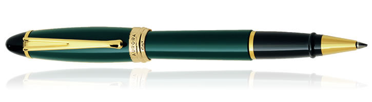 Green Aurora Ipsilon Resin Collection Rollerball Pens