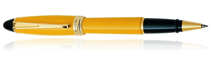 Yellow Aurora Ipsilon Resin Collection Rollerball Pens