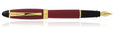 Aurora Ipsilon Satin Collection Fountain Pens in Burgundy