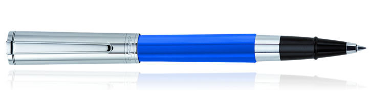 Blue / Chrome Aurora Tu Collection Rollerball Pens