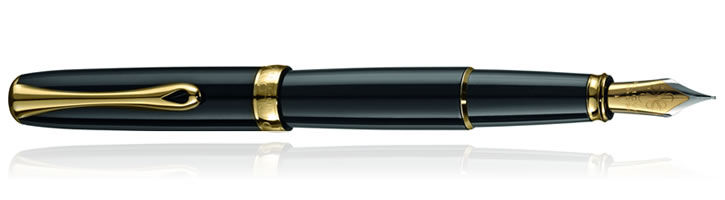 Black Lacquer Gold Diplomat Excellence A Fountain Pens