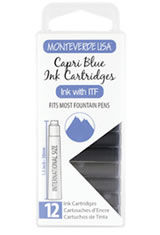 Capri Blue Monteverde International Standard Size Cartridge(12pk) Fountain Pen Ink