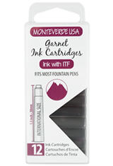 Garnet Monteverde International Standard Size Cartridge(12pk) Fountain Pen Ink