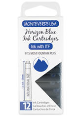 Horizon Blue Monteverde International Standard Size Cartridge(12pk) Fountain Pen Ink