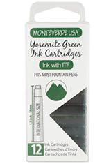 Yosemite Green Monteverde International Standard Size Cartridge(12pk) Fountain Pen Ink
