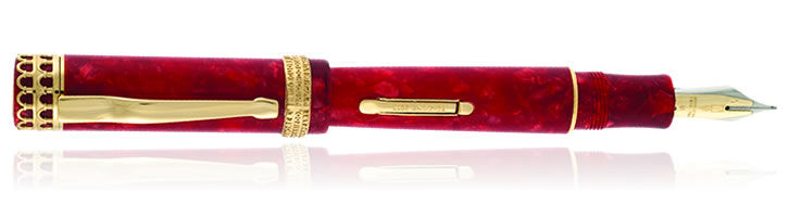 Scarlet Red Delta Romeo and Juliet Fountain Pens
