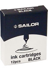 Black Sailor Jentle Ink Cartridge(12pk) Fountain Pen Ink