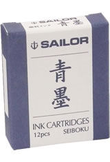 Seiboku Blue Sailor Pigmented Ink Cartridge(12pk) Fountain Pen Ink