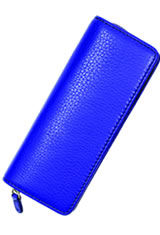 Ocean Blue Taccia Dual-pen Leather Pouch Pen Carrying Cases